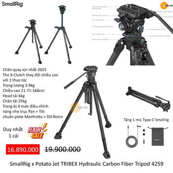 SmallRig x Potato Jet TRIBEX Hydraulic Carbon Fiber Tripod 4259