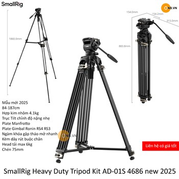 SmallRig Heavy-Duty Fluid Head Tripod Kit AD-01S 4686 new 2025