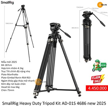 SmallRig Heavy-Duty Fluid Head Tripod Kit AD-01S ad01s 4686 new 2025