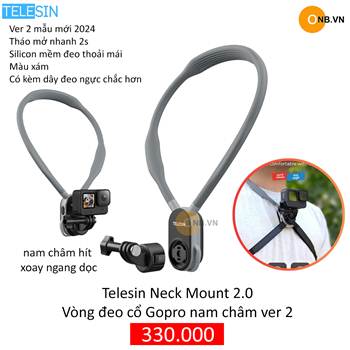 Telesin Neck Mount 2.0 - Vòng đeo cổ Gopro hít nam châm 2024