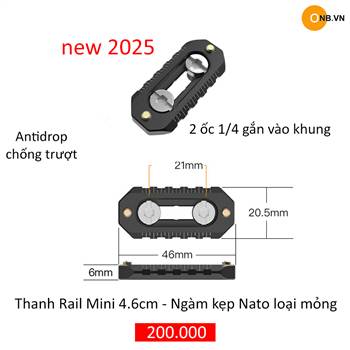 Thanh Rail Mini 4-6cm - Ngàm kẹp Nato loại mỏng 2025