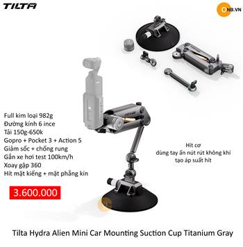 Tilta Hydra Alien Mini Car Mounting Suction Cup Pocket 3 Gopro Titanium Gray