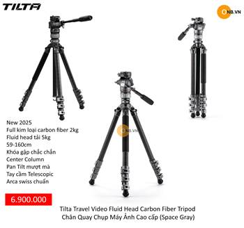 Tilta VT05 Tripod Camera Fluid Head 5kg - Chân quay chụp máy ảnh cao cấp Space Gray