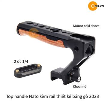 Top handle Nato kèm rail thiết kế báng gỗ