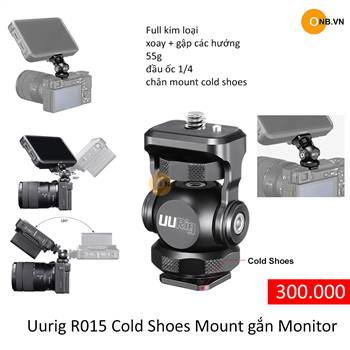 Uurig R015 Cold shoes đầu ốc 1/4 Gắn màn hình Monitor Đèn Led