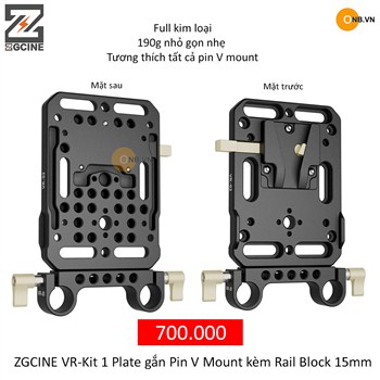 ZGCINE VR-Kit 1 Plate gắn Pin V Mount chuẩn đũa 15mm