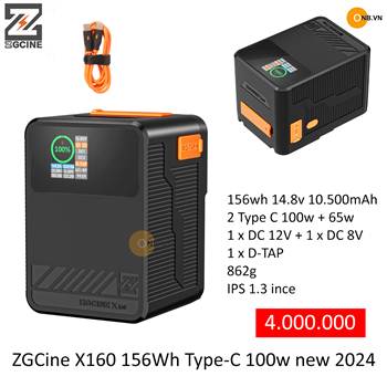 ZGCine X160 Pin V Mount 156Wh Type-C 100w new 2024