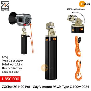 ZGCine ZG-H90 Pro Battery Grip 95wh - Gậy V Mount Type C 100w