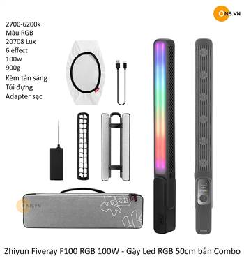 Zhiyun Fiveray F100 RGB 100W Gậy Led RGB 50cm Full Combo 99%