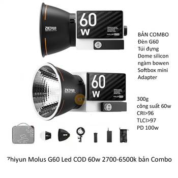 Zhiyun Molus G60 Led COD công suất 60w 2700-6500k bản Combo